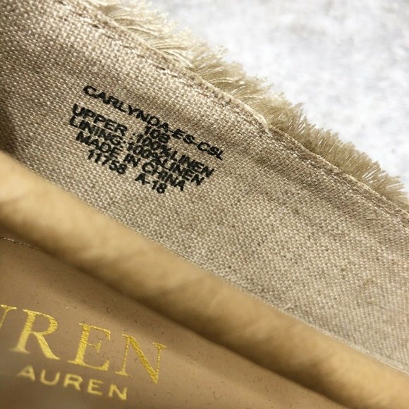 Ralph Lauren Carlynda Flax Linen Wedge Espadrilles - Picture 8 of 8